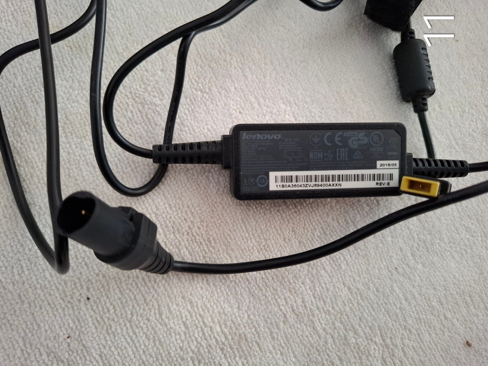 laptop oplader Lenovo 20V 3,25A 65W Thinkpad, Computers en Software, Ophalen of Verzenden