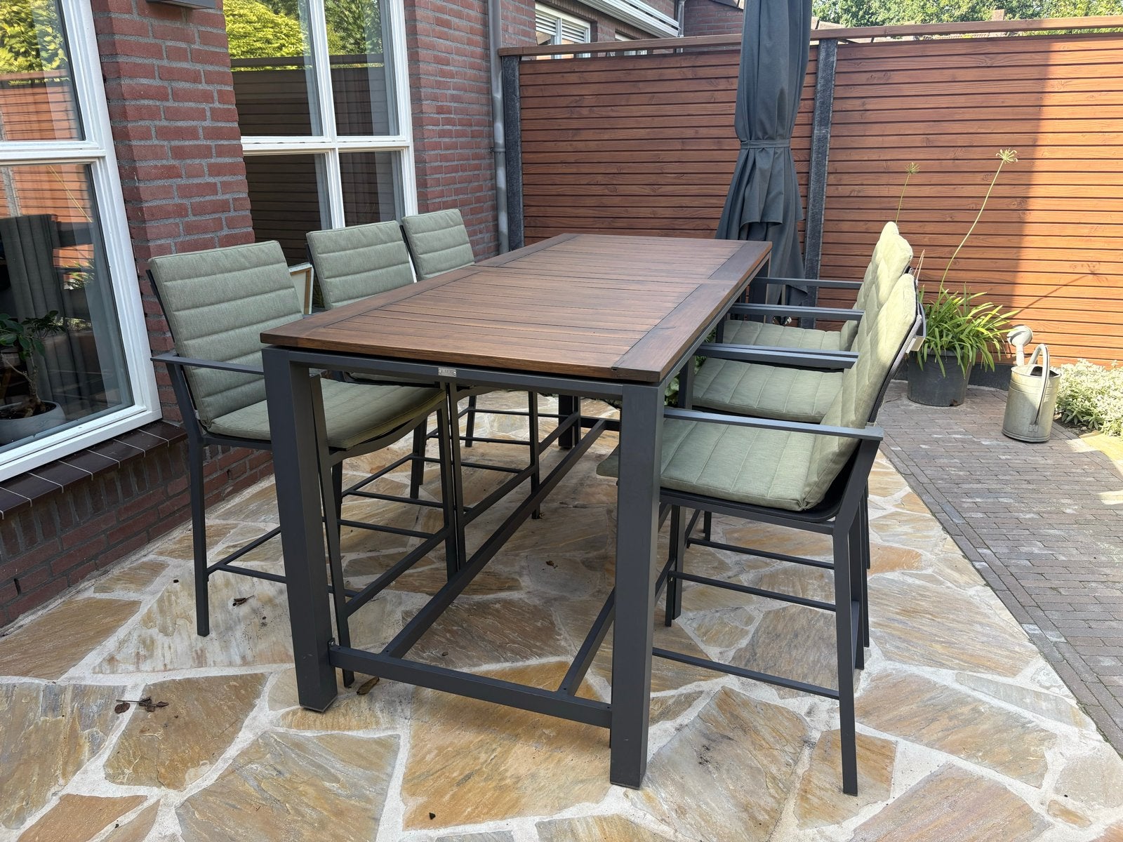 Life Barset 6 personen, Tuin en Terras, Ophalen, Eettafel, 6 zitplaatsen, Aluminium