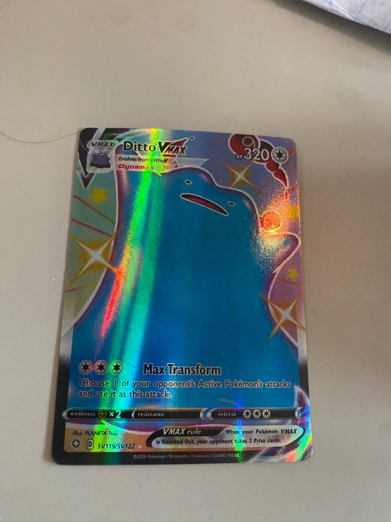 Pokémon kaart vmax ditto, Ophalen of Verzenden, Nieuw, Losse kaart