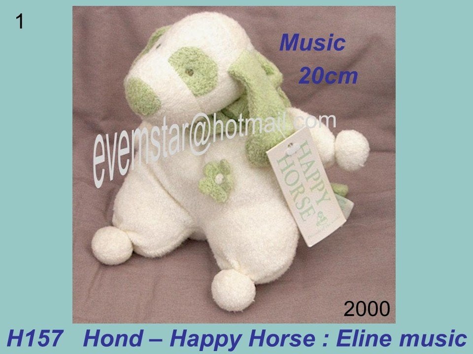 H157 Hond - Happy Horse : Eline Music fleece hondje (20cm), Ophalen, Zo goed als nieuw, Hond, Happy Horse