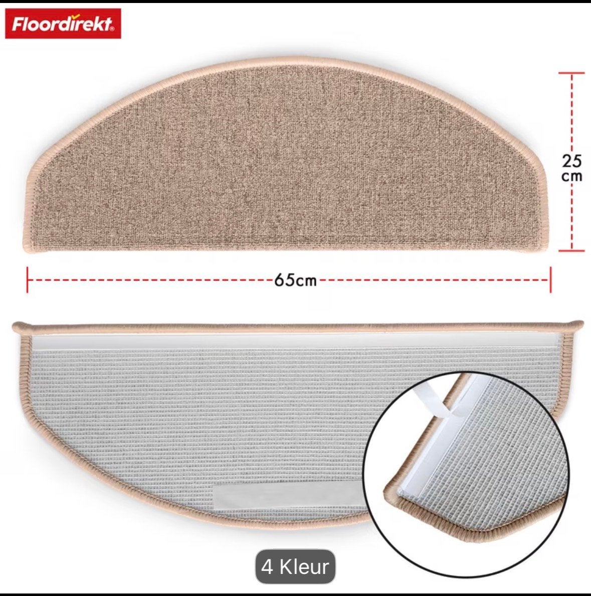 Halve maantjes voor trap beige, Huis en Inrichting, Ophalen, Nieuw, Beige, Tapijt