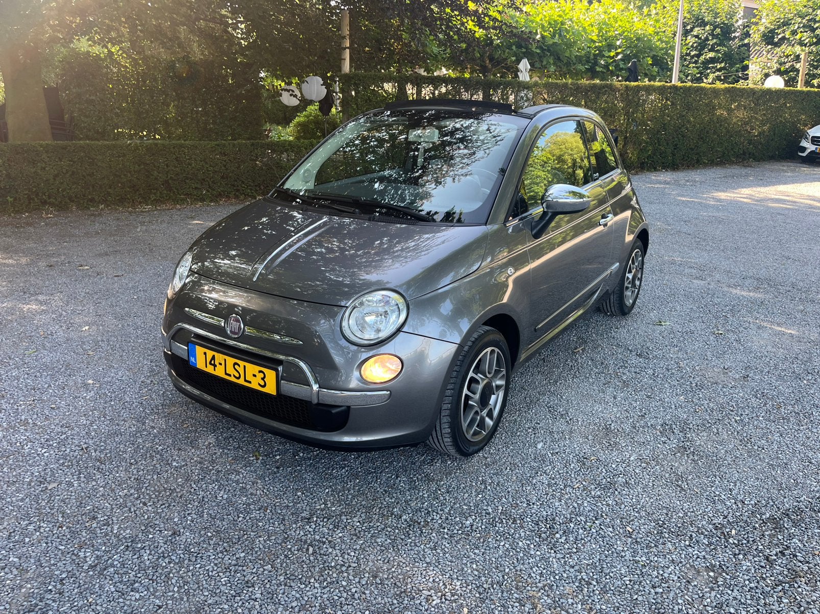 Fiat 500 1.2 AUT C 2010 Grijs, Auto's, Fiat, Euro 5, 4 cilinders, Cabriolet, Leder en Stof