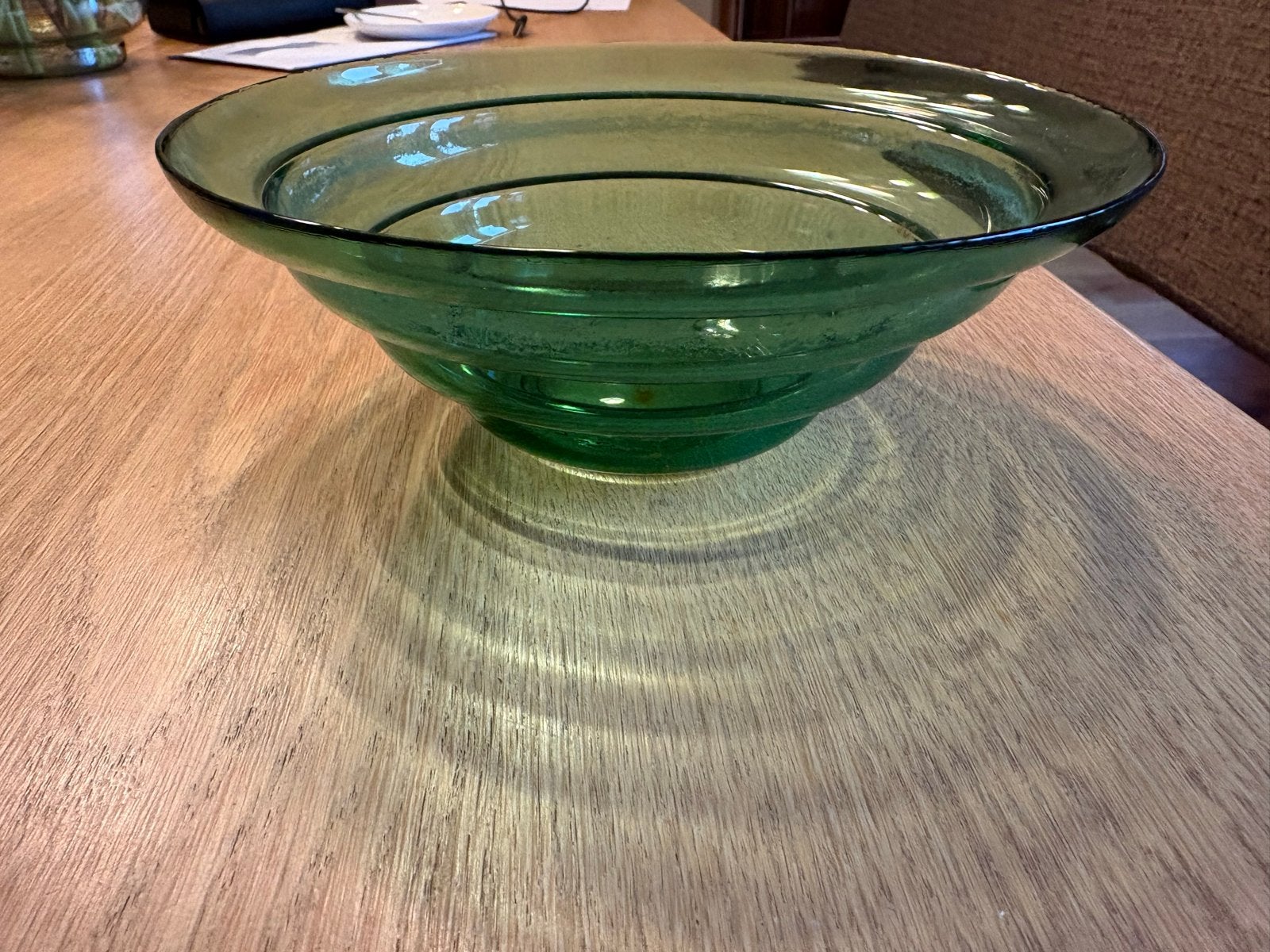 Vintage Groene Glazen Schaal - Decoratief en Functioneel, Ophalen of Verzenden