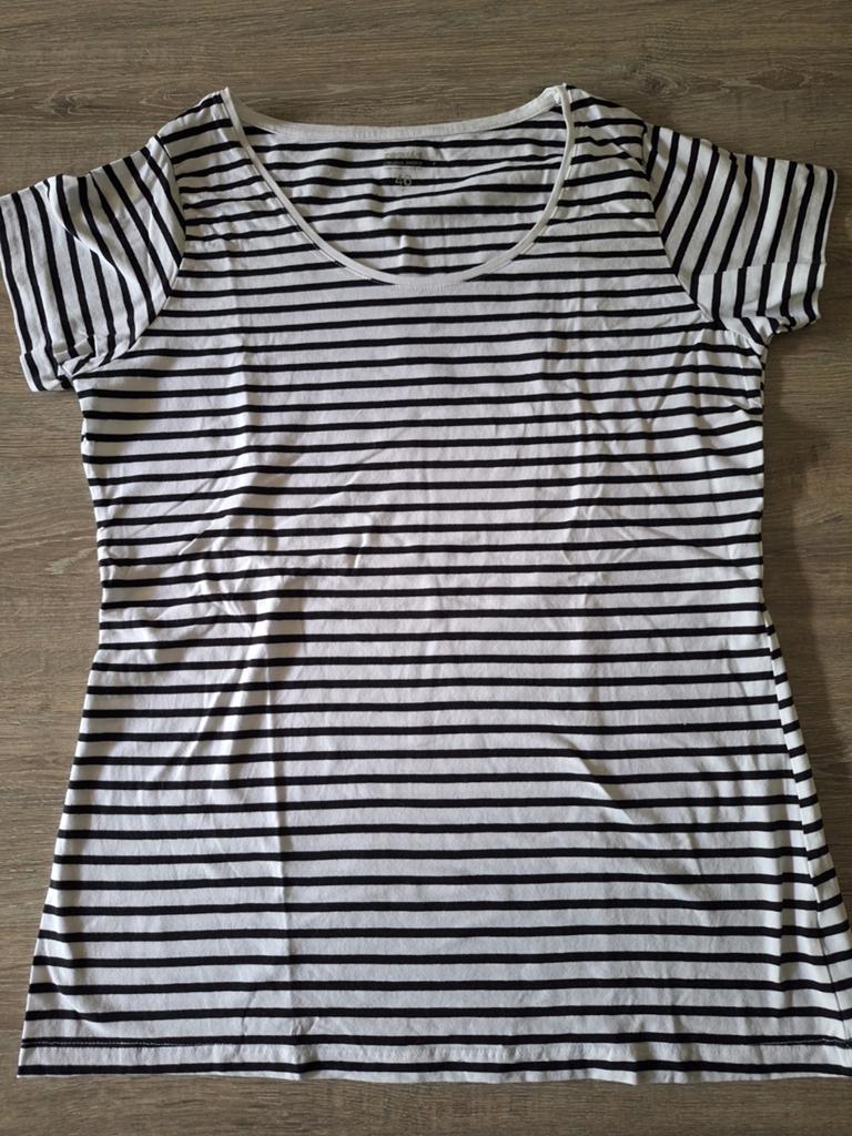 Zeeman katoen marine shirtje mt 44 46, Kleding | Dames, T-shirts, Wit, Maat 42/44 (L), Ophalen of Verzenden, Zo goed als nieuw