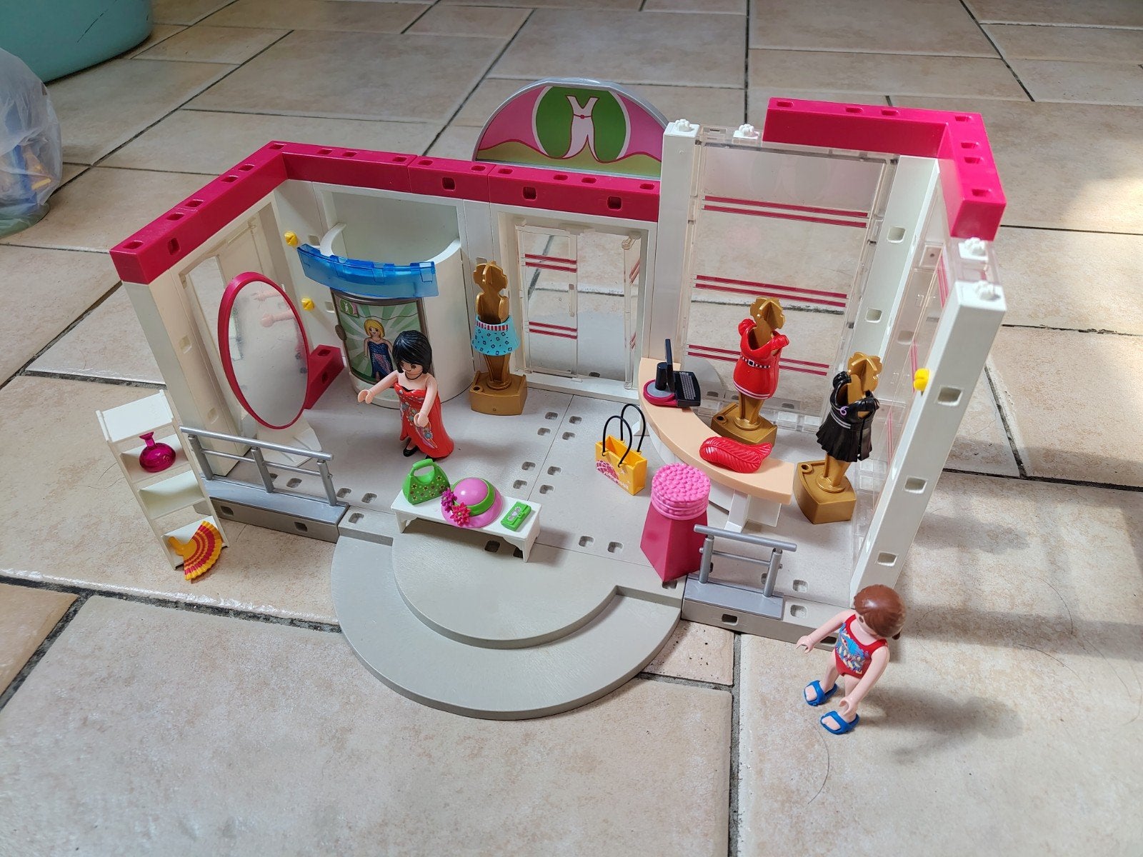 Playmobil set kledingwinkel ijssalon en speeltuin, Ophalen of Verzenden
