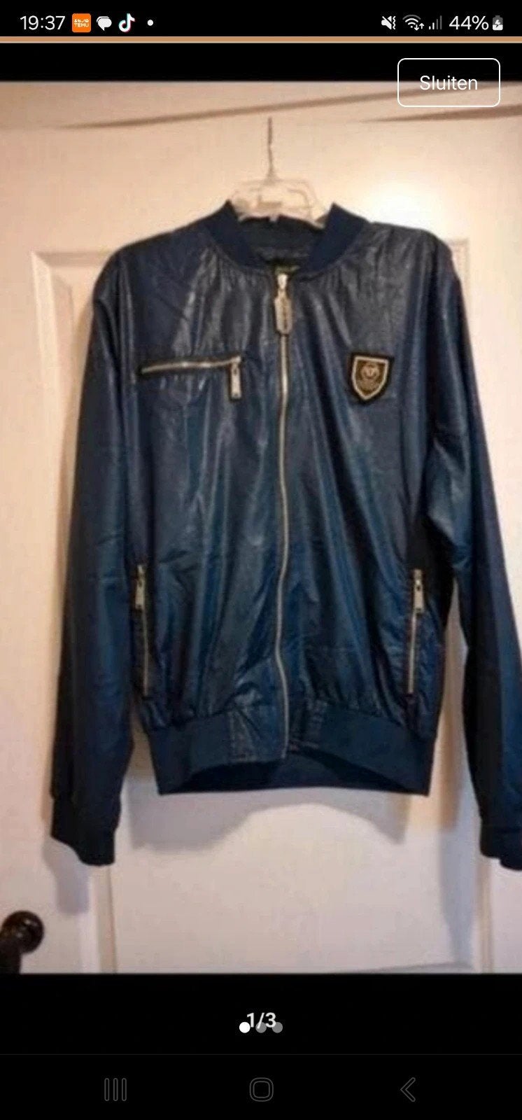 Mooie nieuwe Philipp Plein jas maat L, Maat 52/54 (L), Blauw, Nieuw, Ophalen of Verzenden