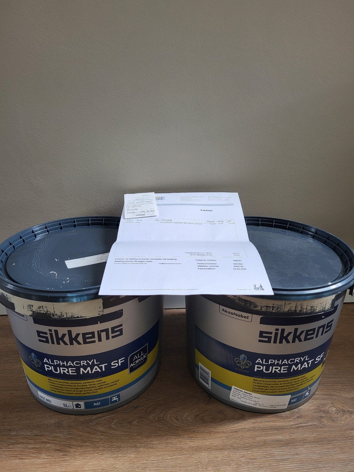 Sikkens muurverf rijks bruin en zacht bruin, Ophalen, Nieuw
