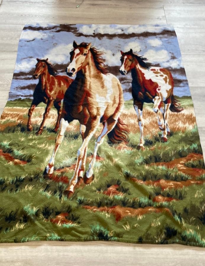 Paardenplaid fleecedeken, Ophalen, Zo goed als nieuw