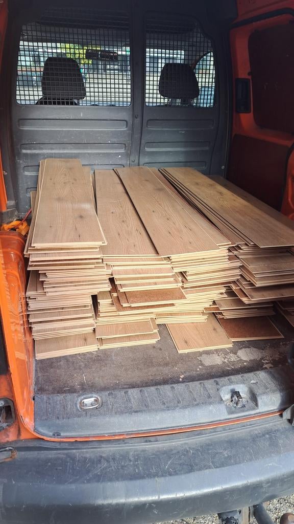 Gebruikt kliklaminaat, houtlook, 90-100m2, Gebruikt, Ophalen of Verzenden, 10 m² of meer, Hout