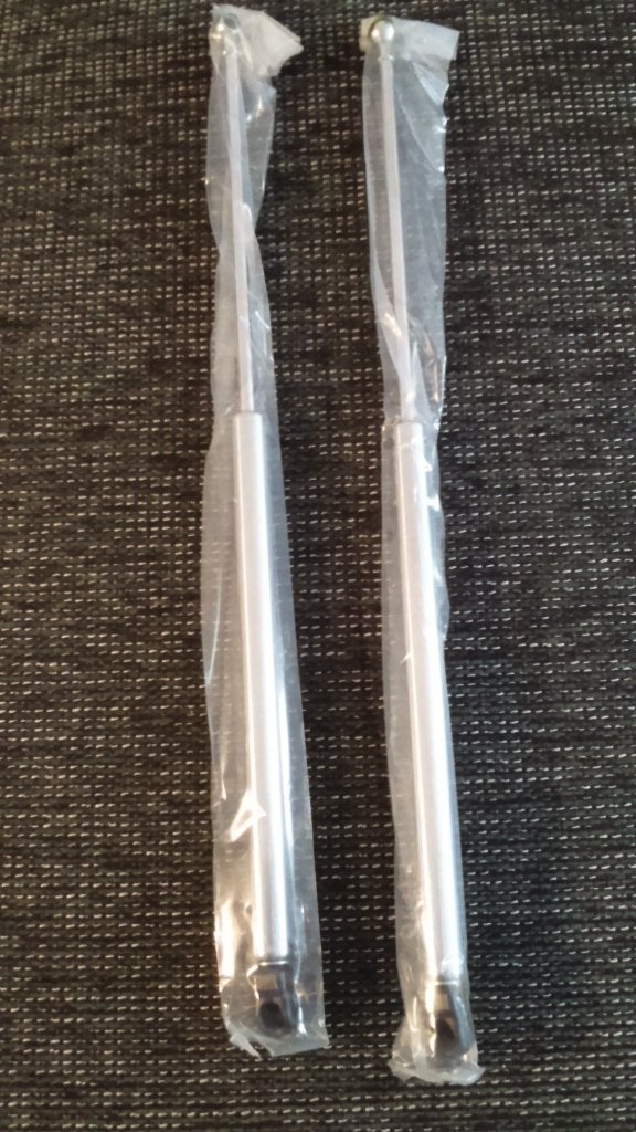 Opel Vectra B achterklep powerlifters in chroom 52,5cm, Ophalen of Verzenden