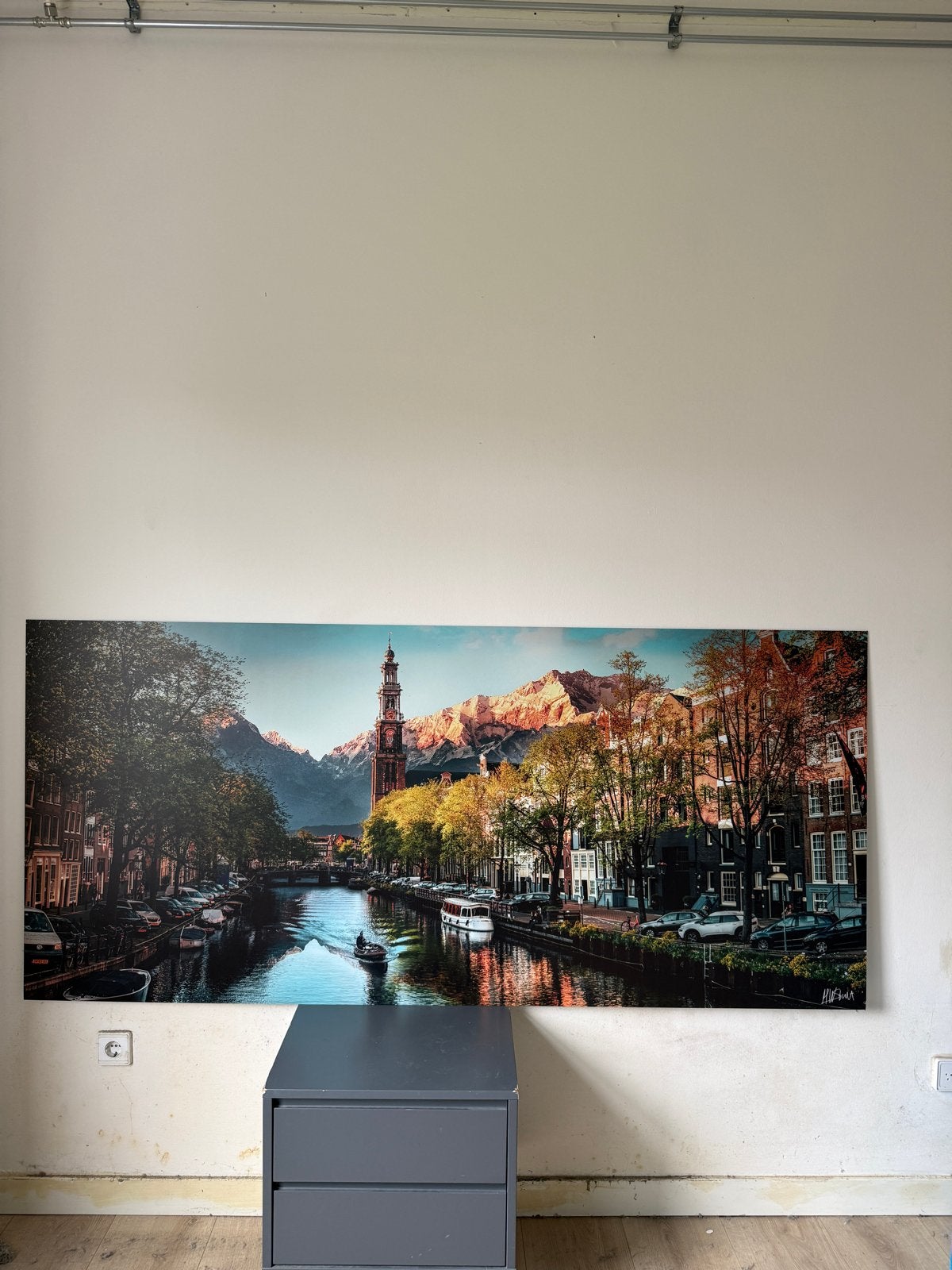 Hessel Stuut - Amsterdam Alps wandprint (170x140 cm), Antiek en Kunst, Print, Overige materialen, Stadsgezicht, Ophalen