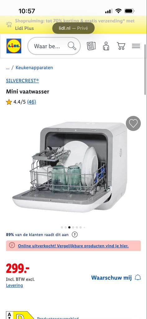 Silvercrest Mini Vaatwasser - Compact en Efficiënt, Witgoed en Apparatuur, Kookplaten, Ophalen of Verzenden, Zo goed als nieuw