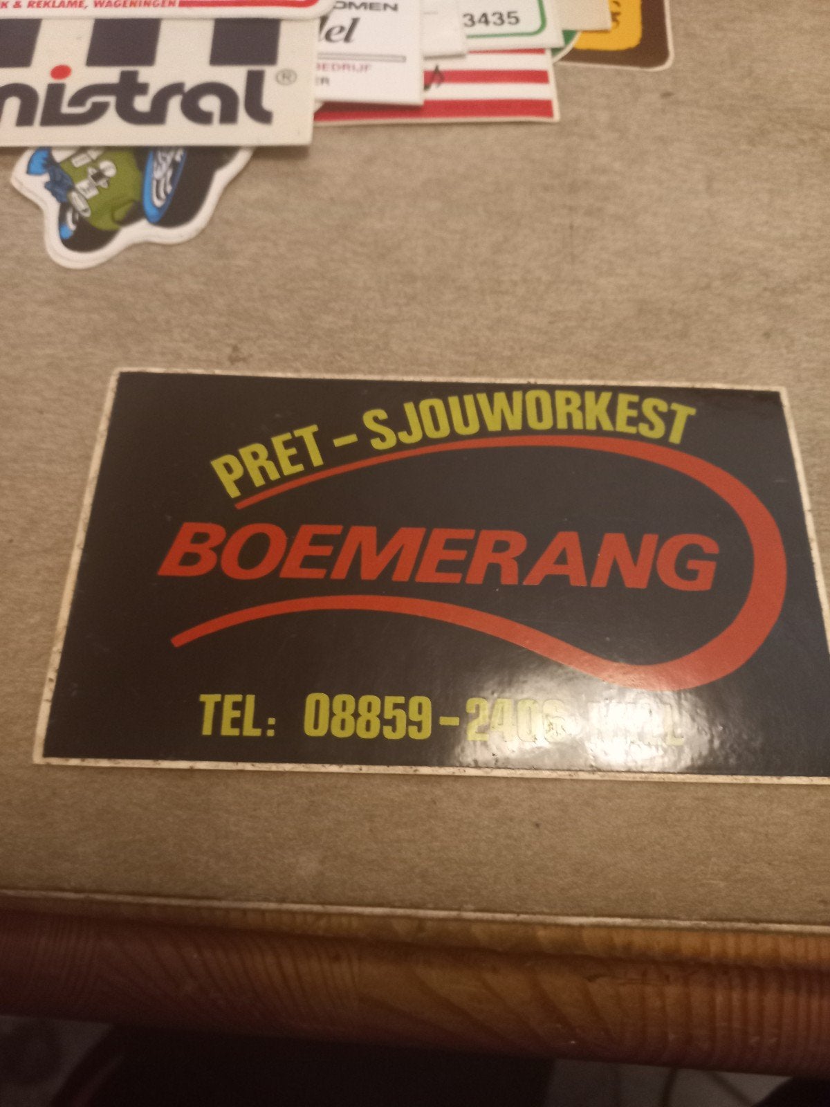 Vintage Sticker: Pret-Sjouworkest Boemerang, Verzamelen, Ophalen of Verzenden
