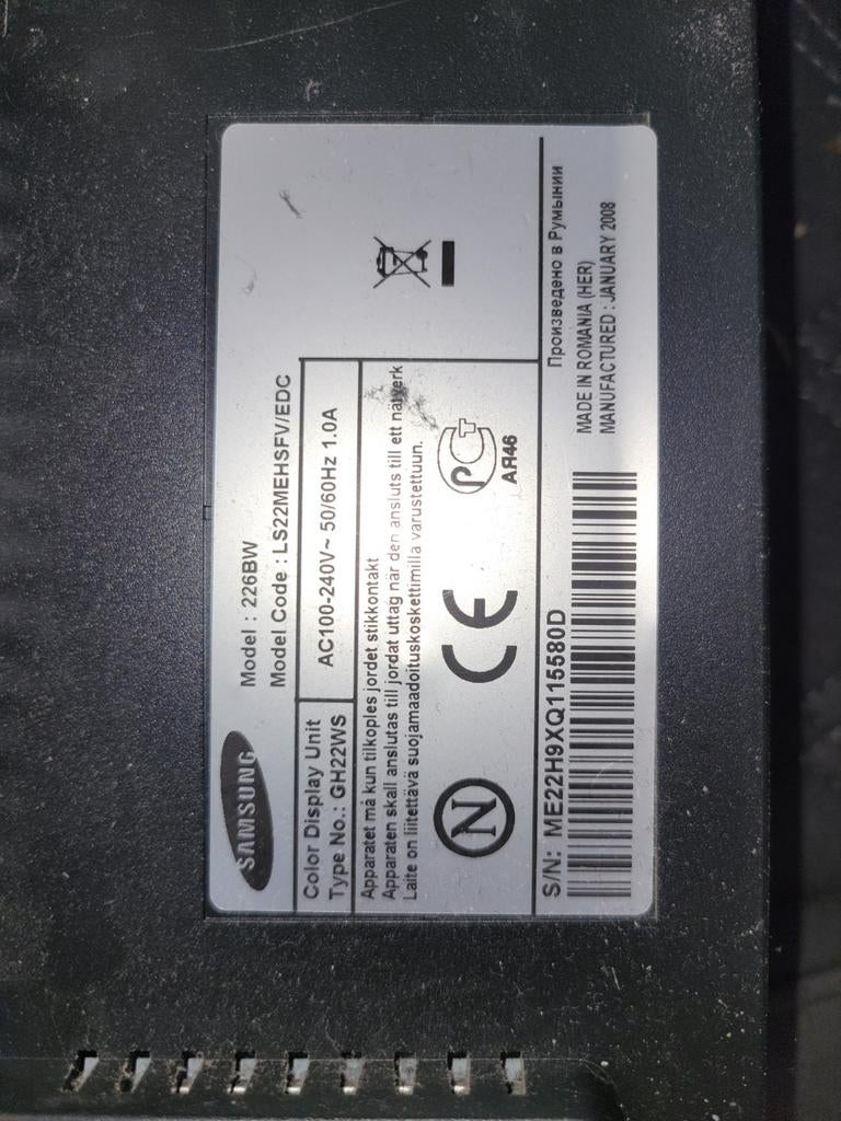 Beeldscherm samsung 22 inch, Ophalen, Overige resoluties, 60 Hz of minder, HDMI