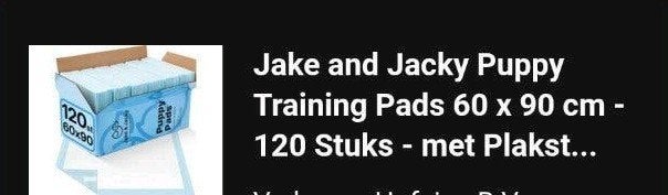 Puppy pads ongeveer 100 stuks Jake and Jacky, Dieren en Toebehoren, Overige merken, Ophalen of Verzenden, Nieuw, Overige typen