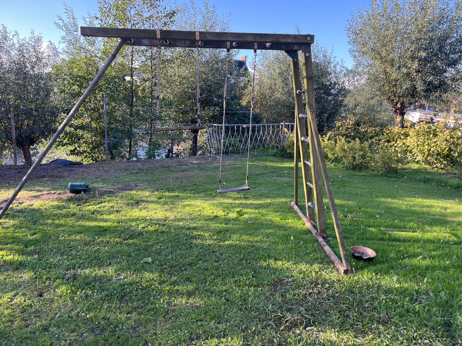 Houten schommel met klimrek voor de tuin, Kinderen en Baby's, Ophalen, Gebruikt, Schommel