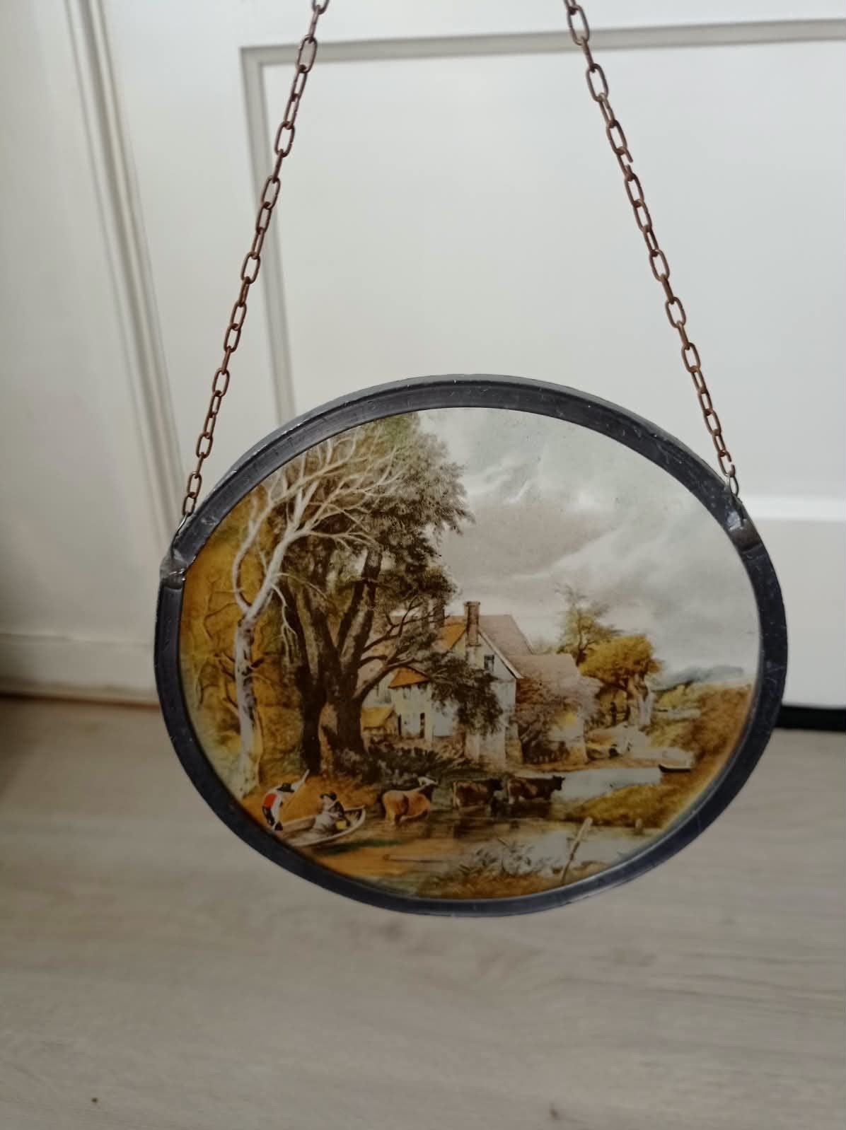 Vintage Glazen Raamhanger - J.C. van Hunnik Stijl, Ophalen of Verzenden