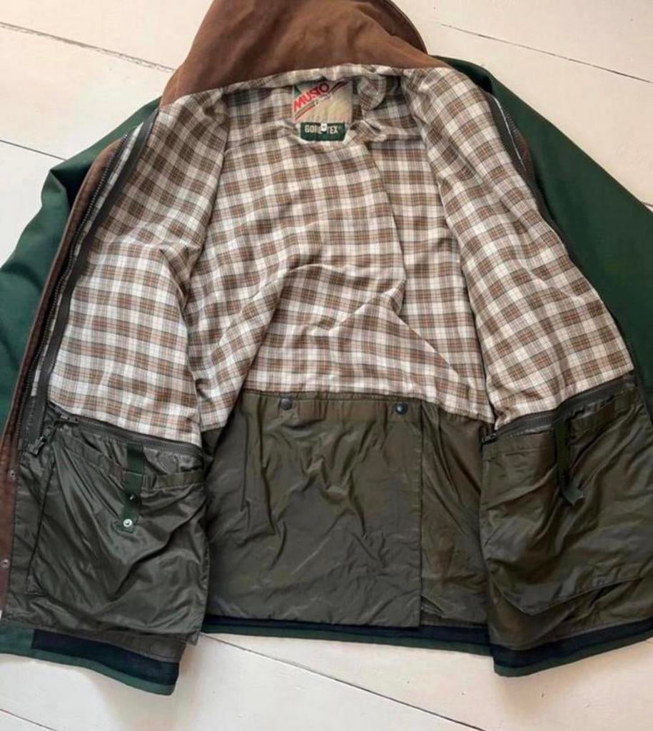 Vintage MUSTO COUNTRY herenjas regenjas heren Jas groen M, Maat 48/50 (M), Ophalen of Verzenden, Zo goed als nieuw, H
