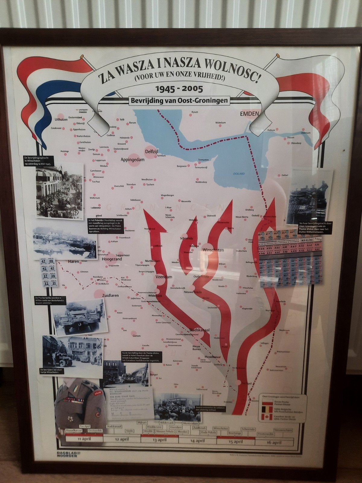 Poster Bevrijding Oost-Groningen, Ophalen of Verzenden, Nederland, Foto of Poster