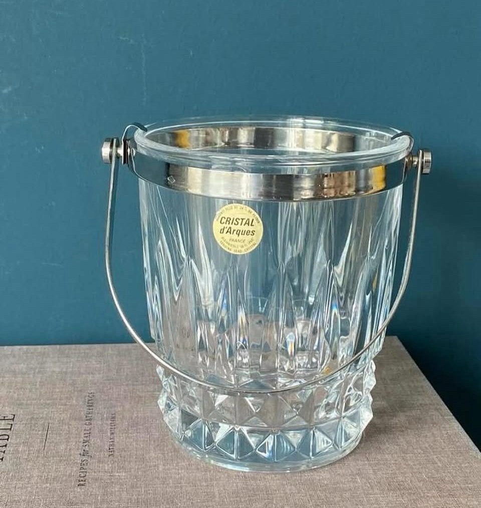 Cristal d’Arques kristallen ijsemmer met roestvrijstaal, Ophalen of Verzenden, Zo goed als nieuw