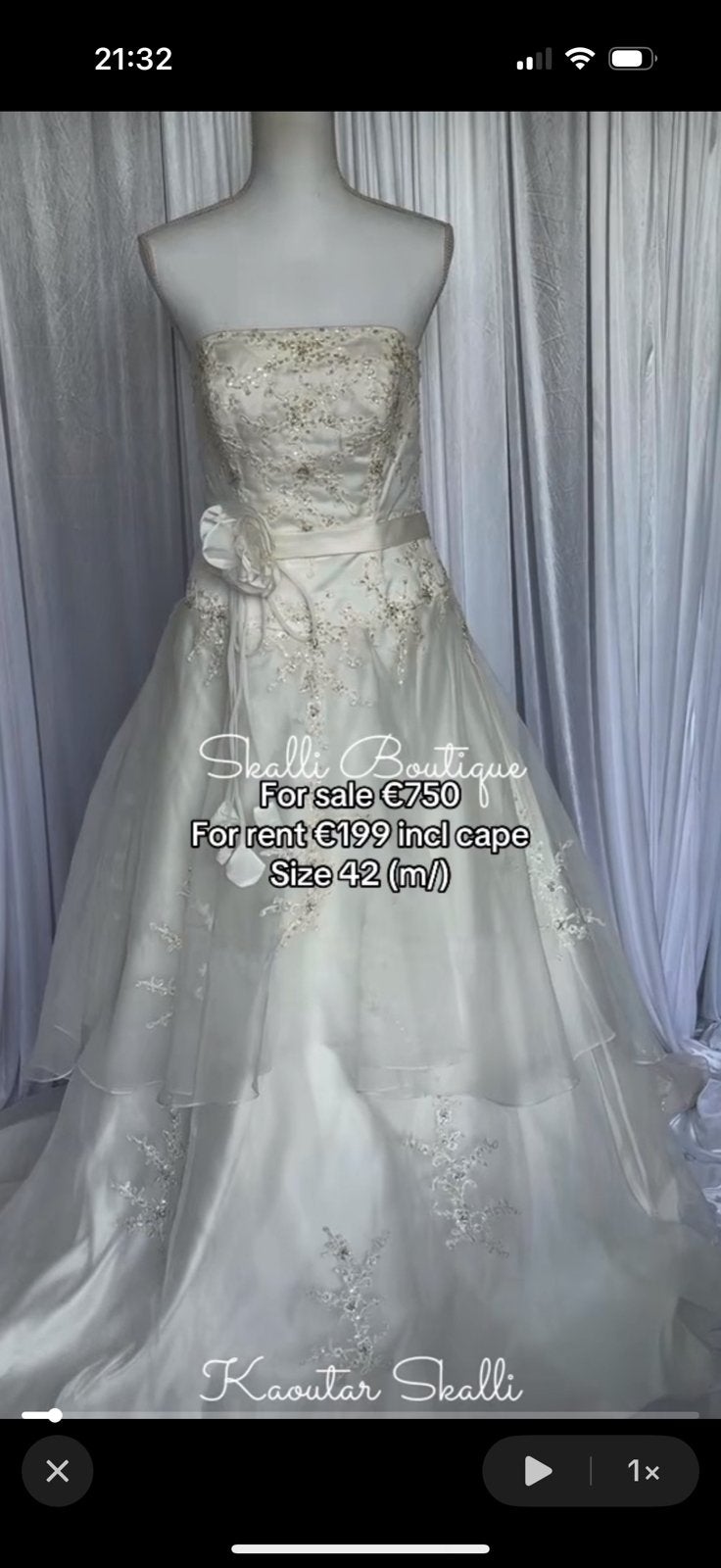 Weddingdress flowers, Ophalen of Verzenden, Zo goed als nieuw, Trouwjurk