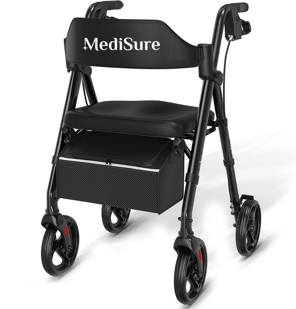 Medisure Rollator-Lichtgewicht Opvouwbaar-150 KG-Verstelbaar, Ophalen of Verzenden, Lichtgewicht, Nieuw