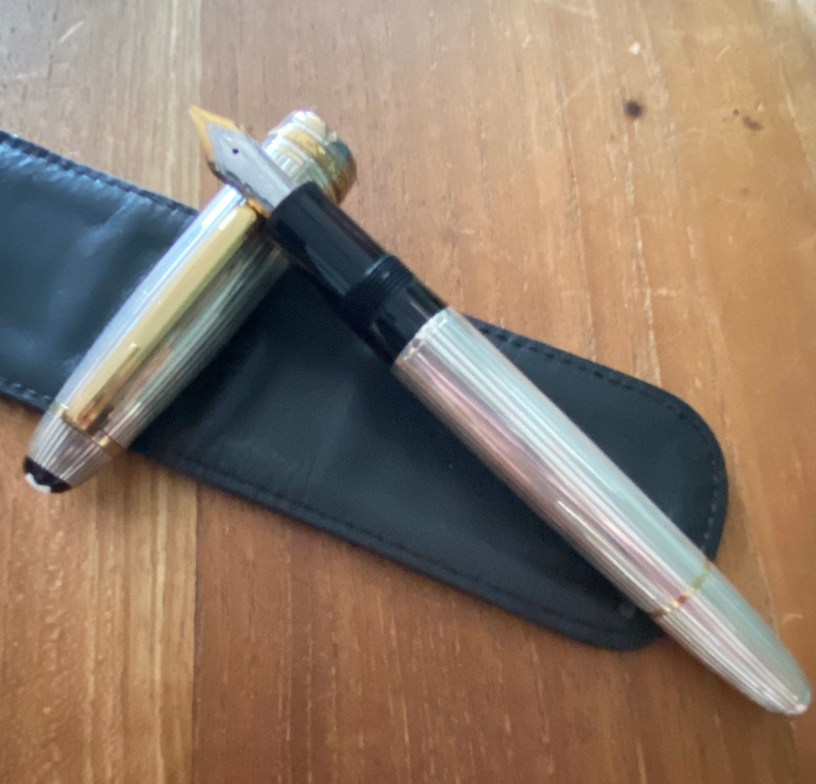 Zilveren 925 Mont Blanc 146 met 18k gouden punt, Verzenden, Zo goed als nieuw, Vulpen, Mont Blanc