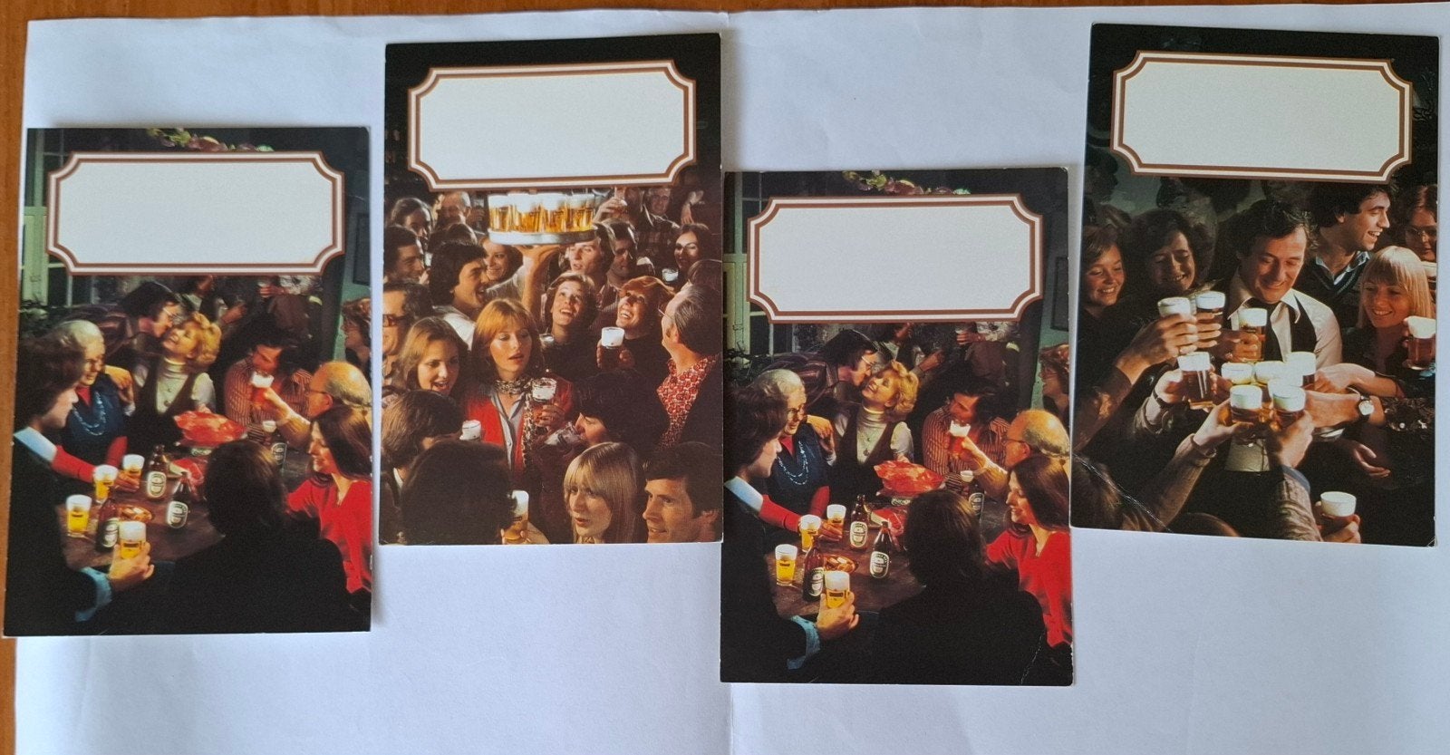 4 Vintage Heineken Kaarten - Jaren '70 Bier Reclame, Verzamelen, Merken en Reclamevoorwerpen, Ophalen of Verzenden, Zo goed als nieuw