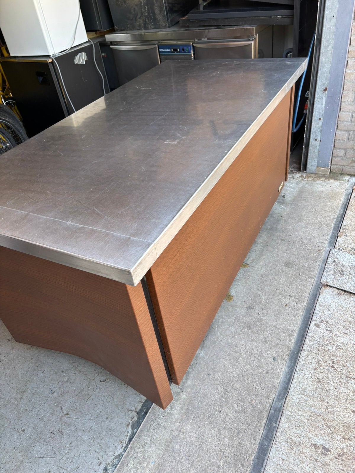 Rvs werk bank staal onder stel op  wieltjes 175x84x85, Ophalen of Verzenden, Zo goed als nieuw, 25 tot 50 cm, Minder dan 100 cm