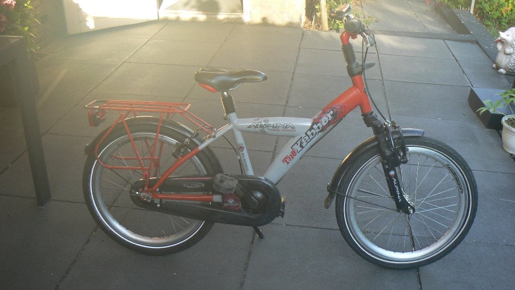 kinderfiets, Fietsen en Brommers, Fietsen | Kinderfietsjes, Ophalen, Zo goed als nieuw, Terugtraprem, 20 inch of meer