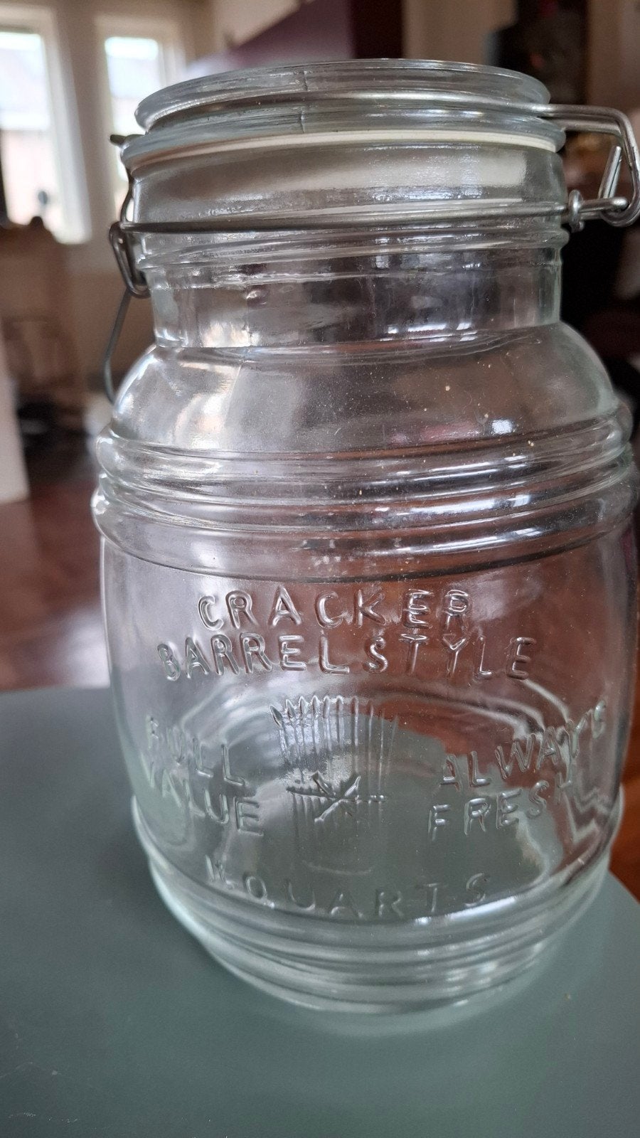 Mooie grote cracker Barrel style weckpot !, Glas, Ophalen of Verzenden, Gebruikt