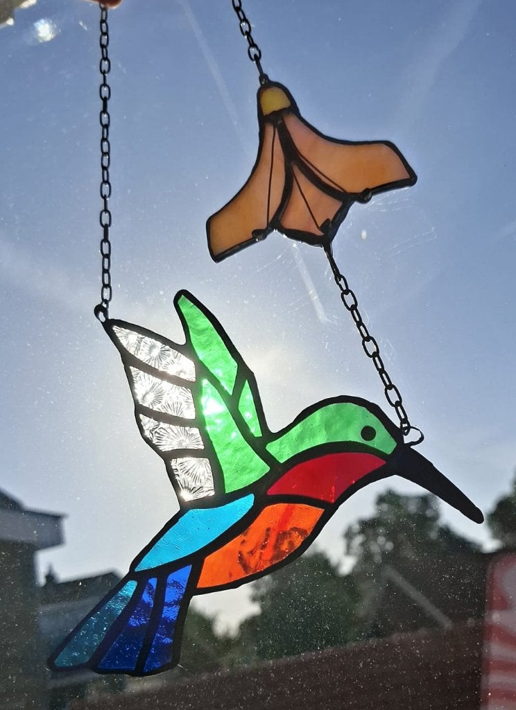 Glas in lood kolibrie, Ophalen of Verzenden