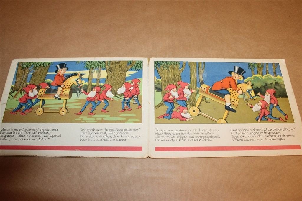 Hans bij de Kabouters — Vintage Hardkarton Prentenboek 1949, Ophalen of Verzenden, Gelezen