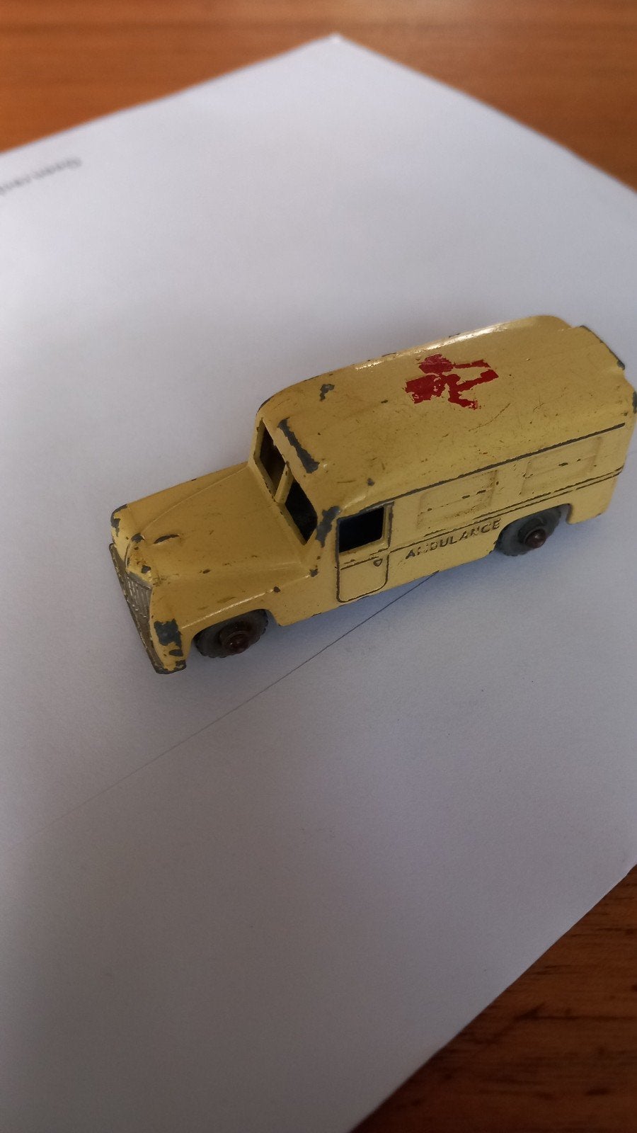 Vintage jaren 50 diecast Lesney Daimler Ambulance nr. 4, Ophalen, Gebruikt