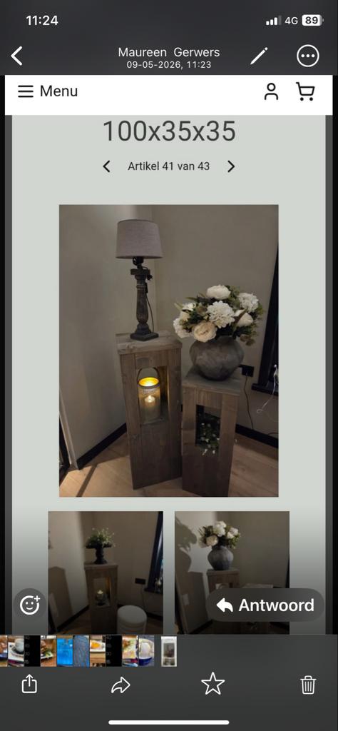 Houten pilaren 100x38x38cm - Decoratieve zuilen, Huis en Inrichting, Woonaccessoires | Zuilen en Pilaren, Ophalen of Verzenden