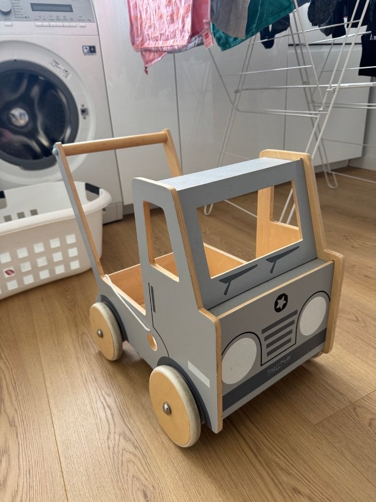 Houten loopwagen Smallstuff vrachtwagen grijs, Ophalen, Gebruikt, Duw- of Trekspeelgoed
