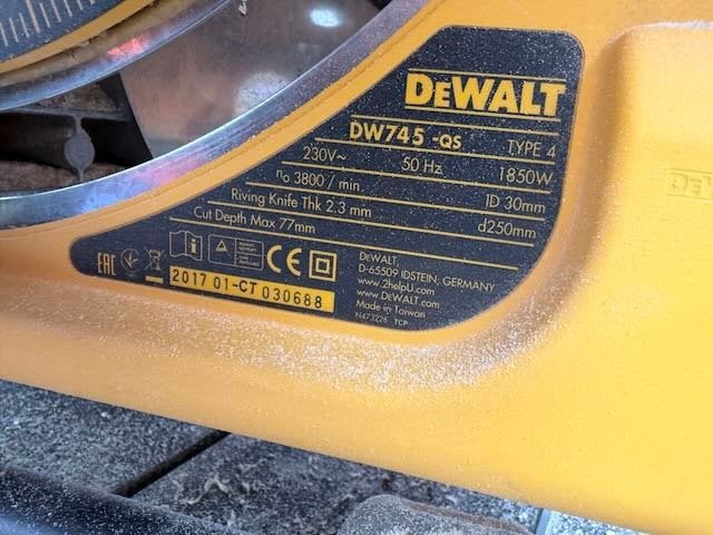 Zaagtafel DeWalt DW745 - QS, Doe-het-zelf en Verbouw, Ophalen, Gebruikt, Cirkelzaag, 70 mm of meer