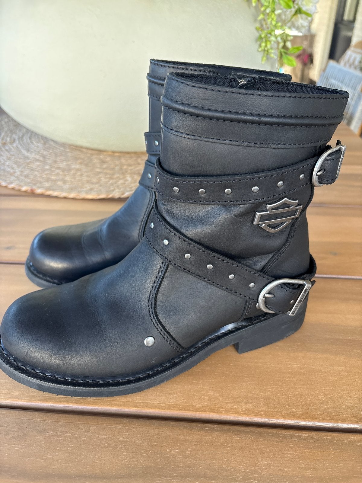 Harley-Davidson Motorlaarzen - Zwart Leer - Maat 39, Motoren, Ophalen of Verzenden, Nieuw zonder kaartje, Dames, Laarzen