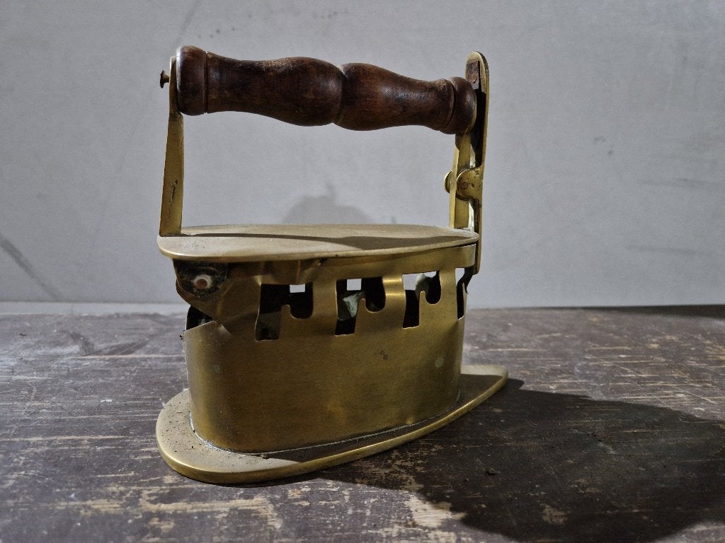 Antiek vintage messing strijkijzer, Ophalen of Verzenden