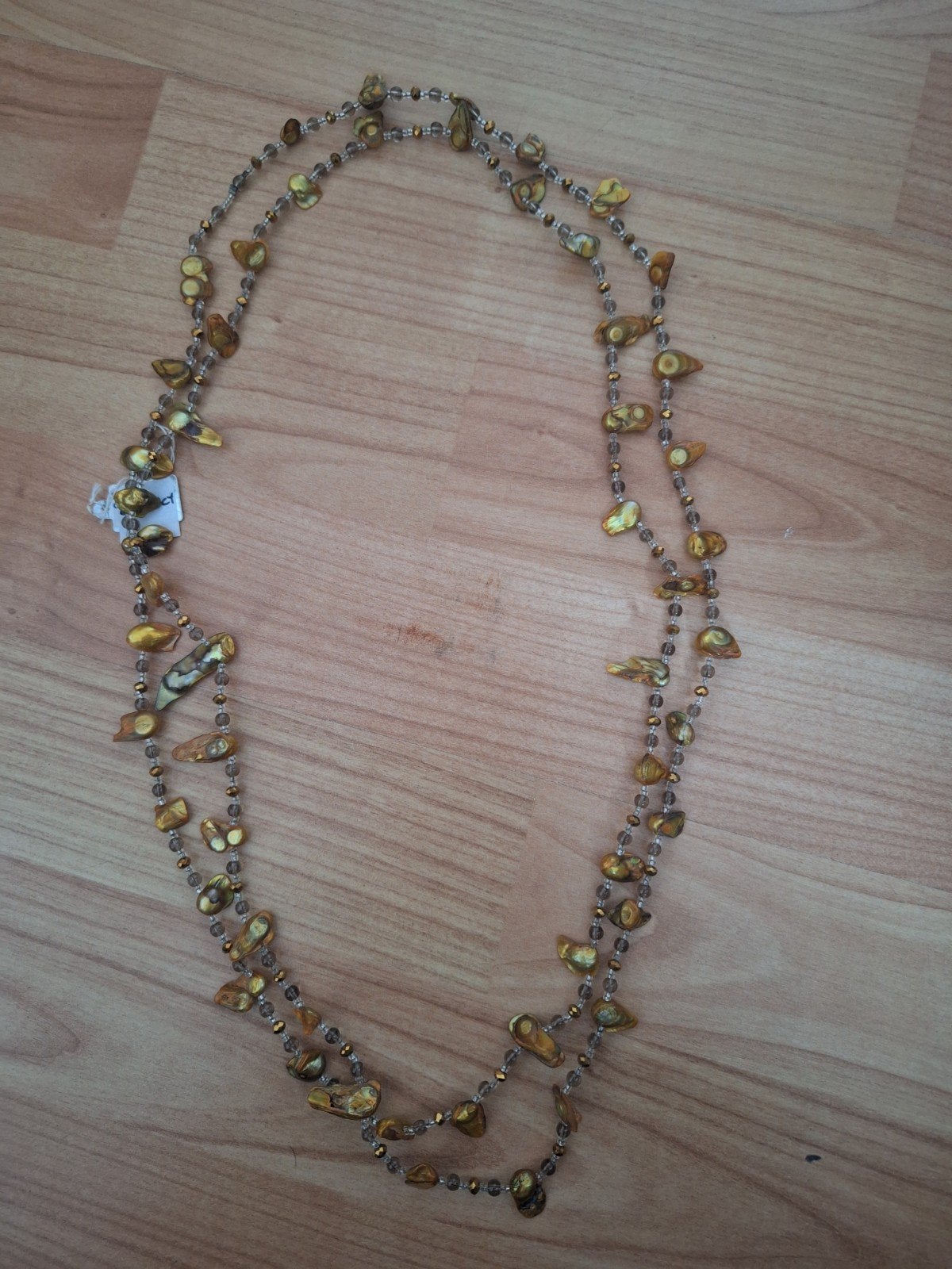 Zoetwaterparel Ketting - Geel/Goud, Sieraden, Tassen en Uiterlijk, Kettingen, Ophalen of Verzenden, Nieuw, Geel, Goud