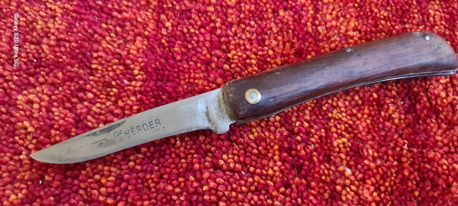 Vintage H. Herder zakmes met houten handvat, Antiek en Kunst, Ophalen of Verzenden