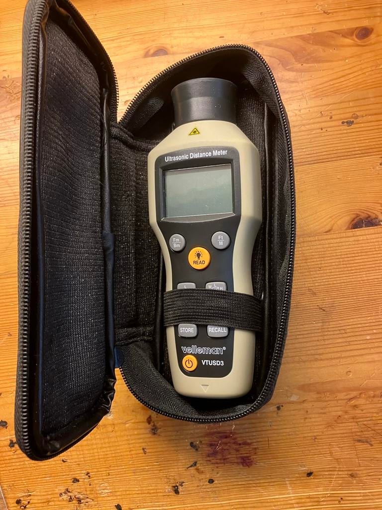 Ultrasone Afstandsmeter - Velleman VTUSD3, Doe-het-zelf en Verbouw, Meetapparatuur, Ophalen of Verzenden, Zo goed als nieuw, Afstand