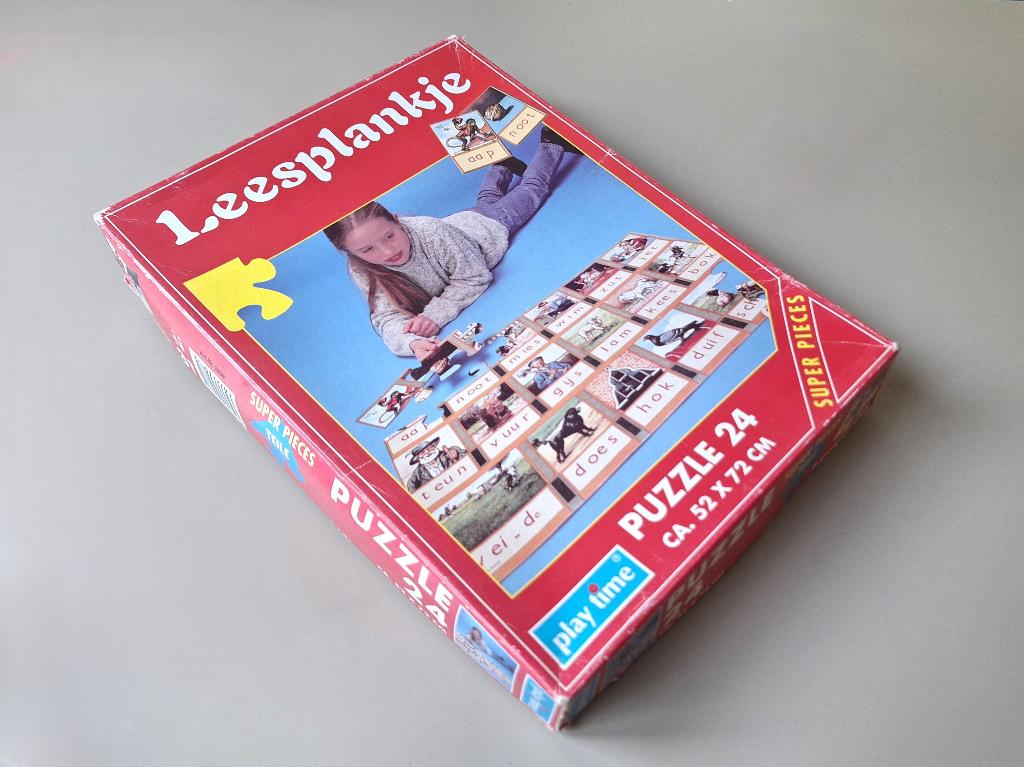 puzzel LEESPLANKJE aap – noot - mies, Ophalen of Verzenden, 10 tot 50 stukjes, Gebruikt, 4 tot 6 jaar