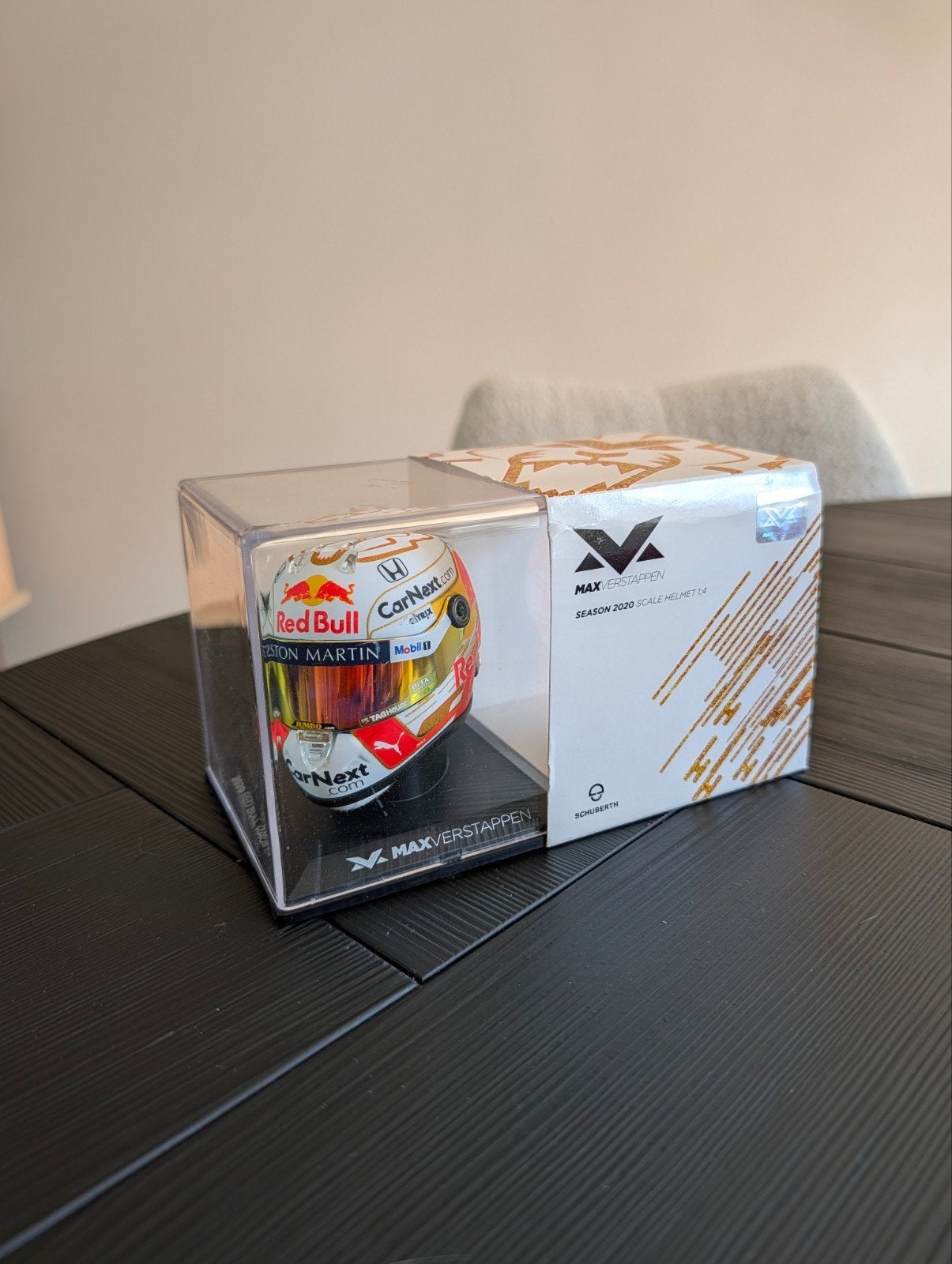 Max Verstappen scale helmet 1:4 2020, Verzamelen, Ophalen of Verzenden, Zo goed als nieuw, Formule 1