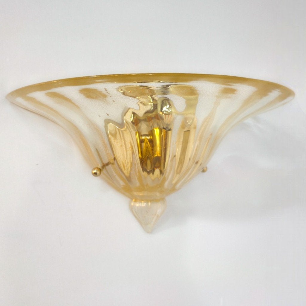 set Barovier & Toso Murano wandlampen 60's italiaans, Gebruikt, E14 (klein), Ophalen of Verzenden, Wandlamp