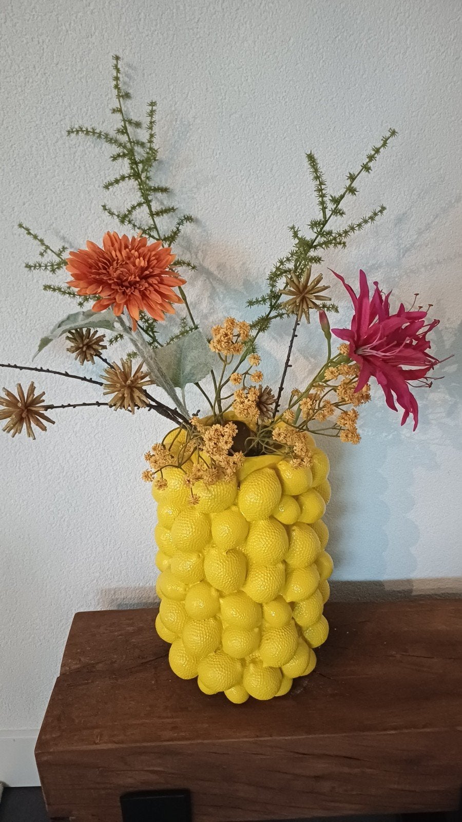Light & Living Vaas Lemon 33 cm, Ophalen, 33 cm, Zo goed als nieuw, Geel