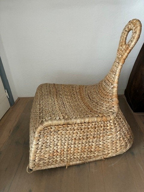 Rieten schommelstoel, Huis en Inrichting, Stoelen, Ophalen, Gebruikt, Bruin, Eén