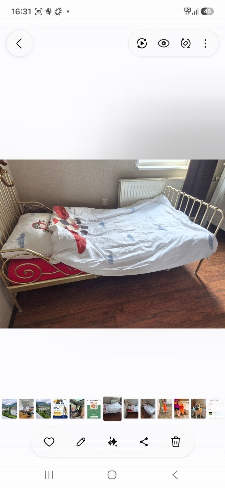 Ikea Minnen meegroeibed goud, incl. bodem en matras, Huis en Inrichting, Slaapkamer | Bedden, Ophalen