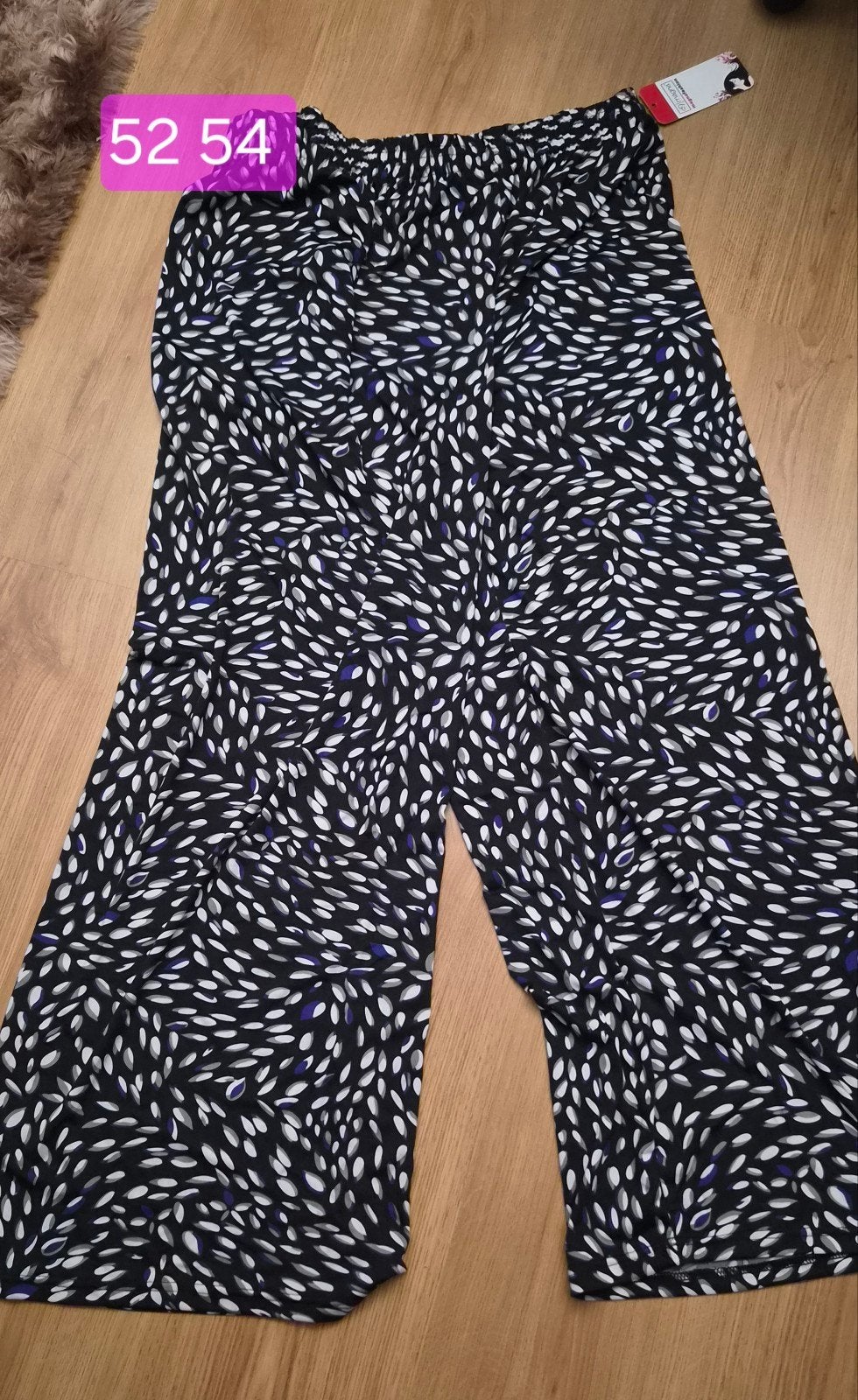 Magna Broek Maat 52/54 met Print, Kleding | Dames, Magna, Ophalen of Verzenden, Nieuw, Zwart