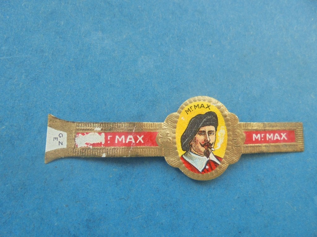 Oude sigarenband Mr. Max met portret, Ophalen of Verzenden, Gebruikt, Sigarenbandjes